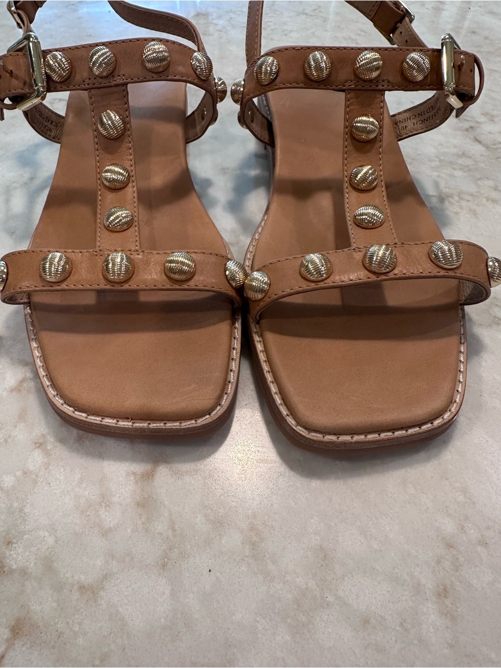 Bared Footwear Rosefinch leather sandle with gold studs. - Picture 4 of 8